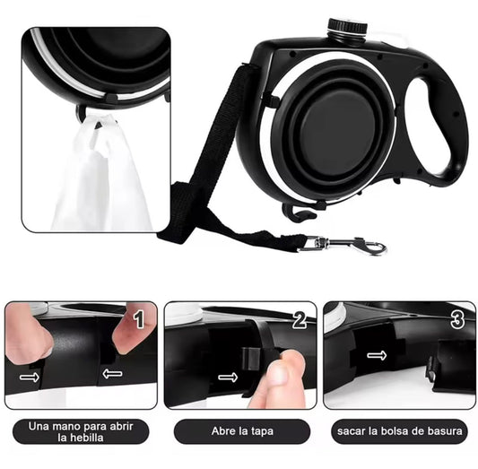 3-in-1 Dog Leash with Water Bottle & Waste Bags