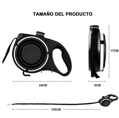 3-in-1 Dog Leash with Water Bottle & Waste Bags