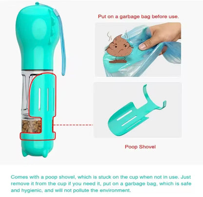 3-in-1 Portable Pet Water & Food Bottle (500ml)