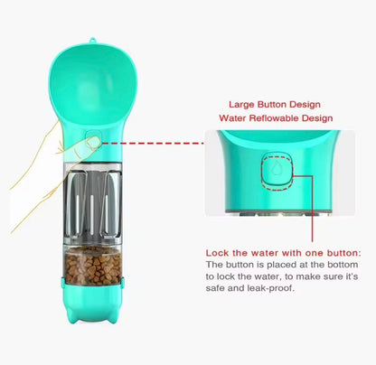 3-in-1 Portable Pet Water & Food Bottle (500ml)